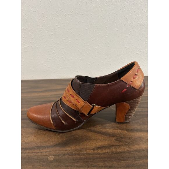 L'Artiste Spring Step Wondrous Brown Leather Heel Boots Pumps Size EU 38 US 7.5 - Picture 10 of 13